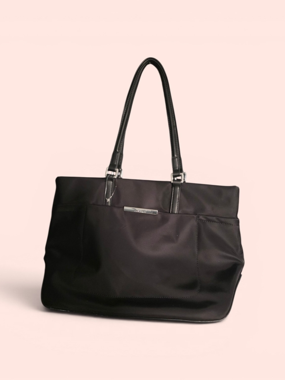 Calvin Klein Black Nylon Tote with Top Handles